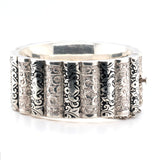 Mid-Century Silver and Black Enamel Bangle-Charlotte Sayers Antique Jewellery