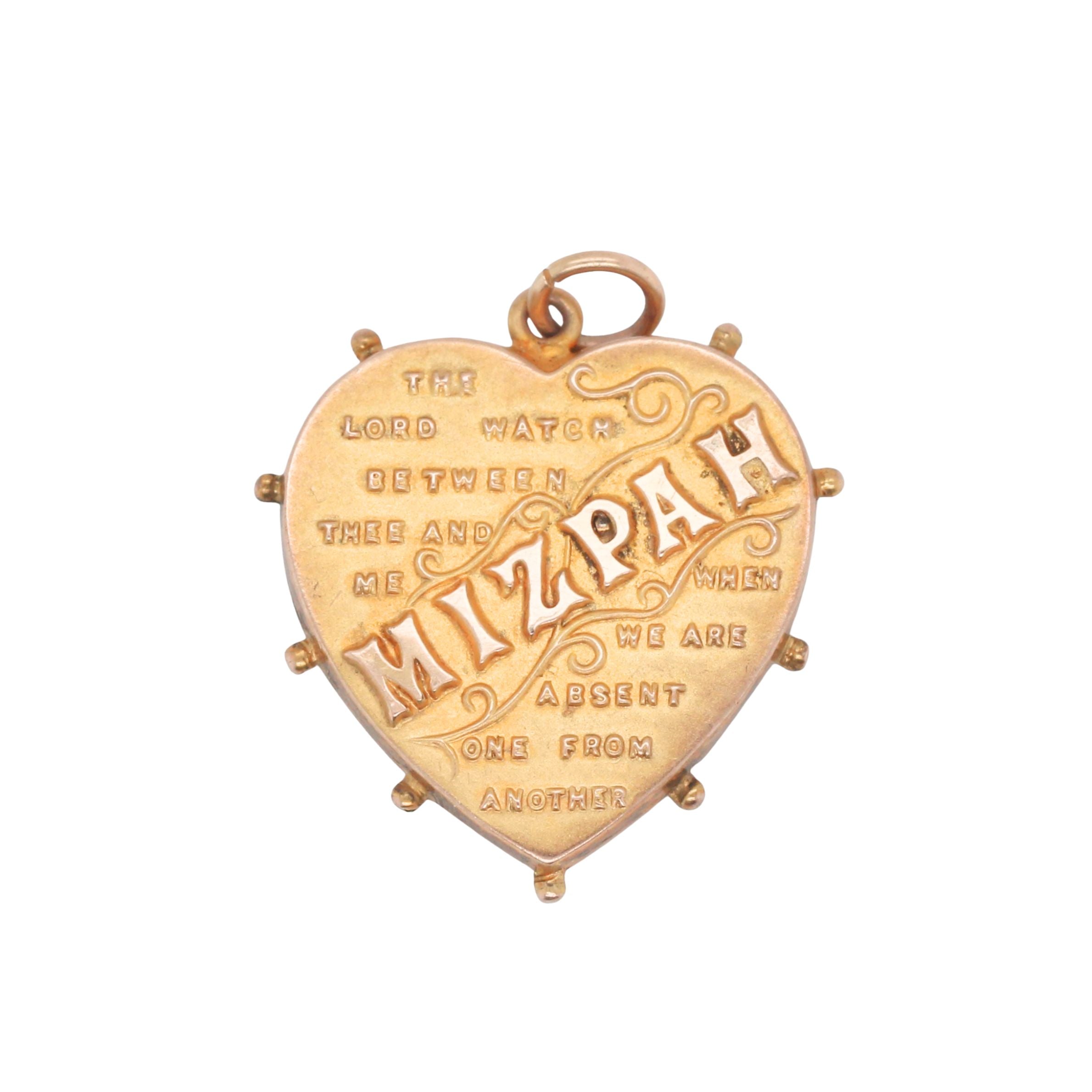 Mizpah Heart Pendant-Charlotte Sayers Antique Jewellery