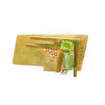 Modahl Peridot Diamond Brooch-Charlotte Sayers Antique Jewellery