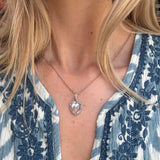 Moonstone Diamond Heart Pendant-Charlotte Sayers Antique Jewellery