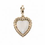 Moonstone Diamond Heart Pendant-Charlotte Sayers Antique Jewellery