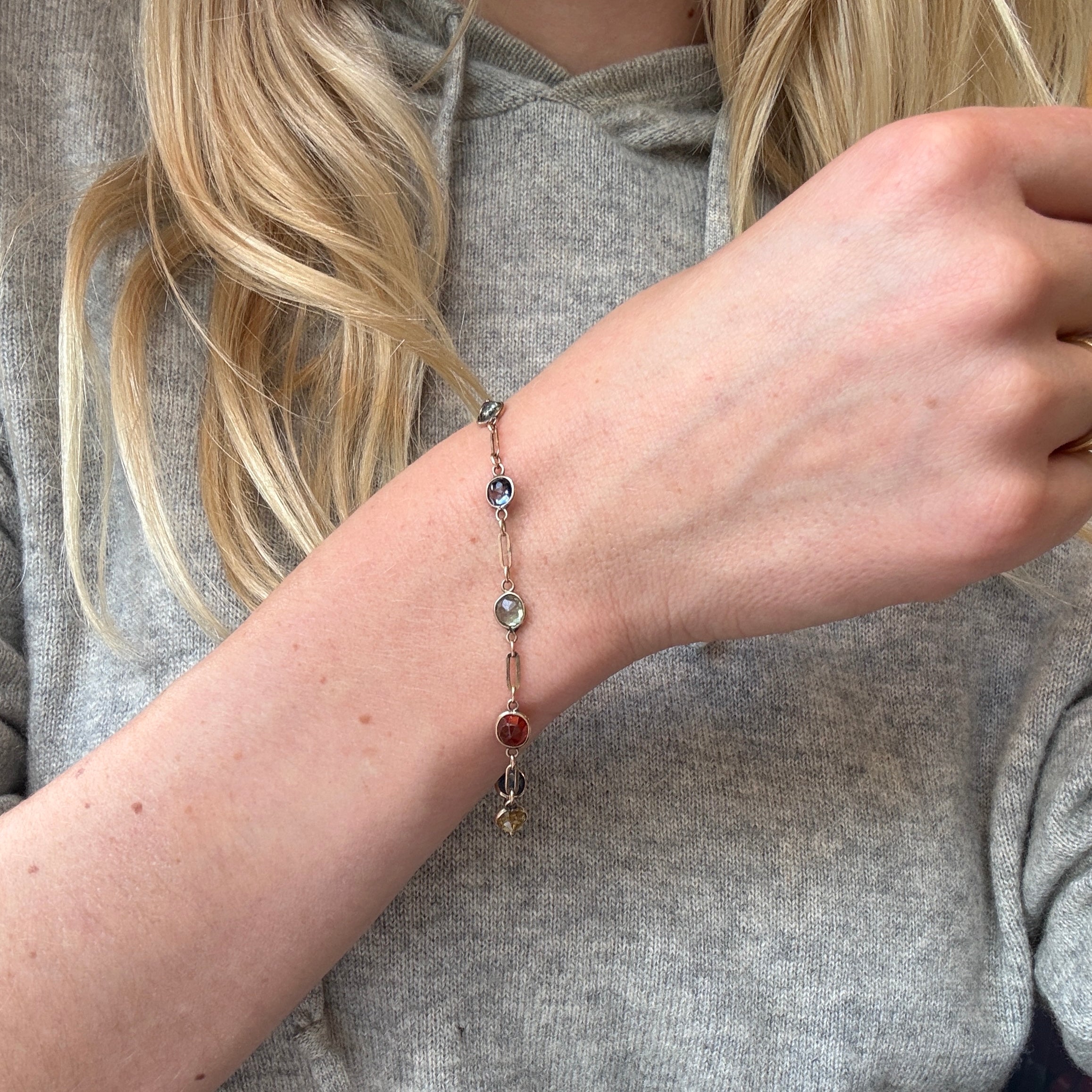 Multi Gem Bracelet-Charlotte Sayers Antique Jewellery
