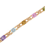 Multi Gem Gold Bracelet-Charlotte Sayers Antique Jewellery