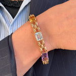 Multi Gem Gold Bracelet-Charlotte Sayers Antique Jewellery
