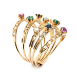 Multi Gem Harem Ring-Charlotte Sayers Antique Jewellery