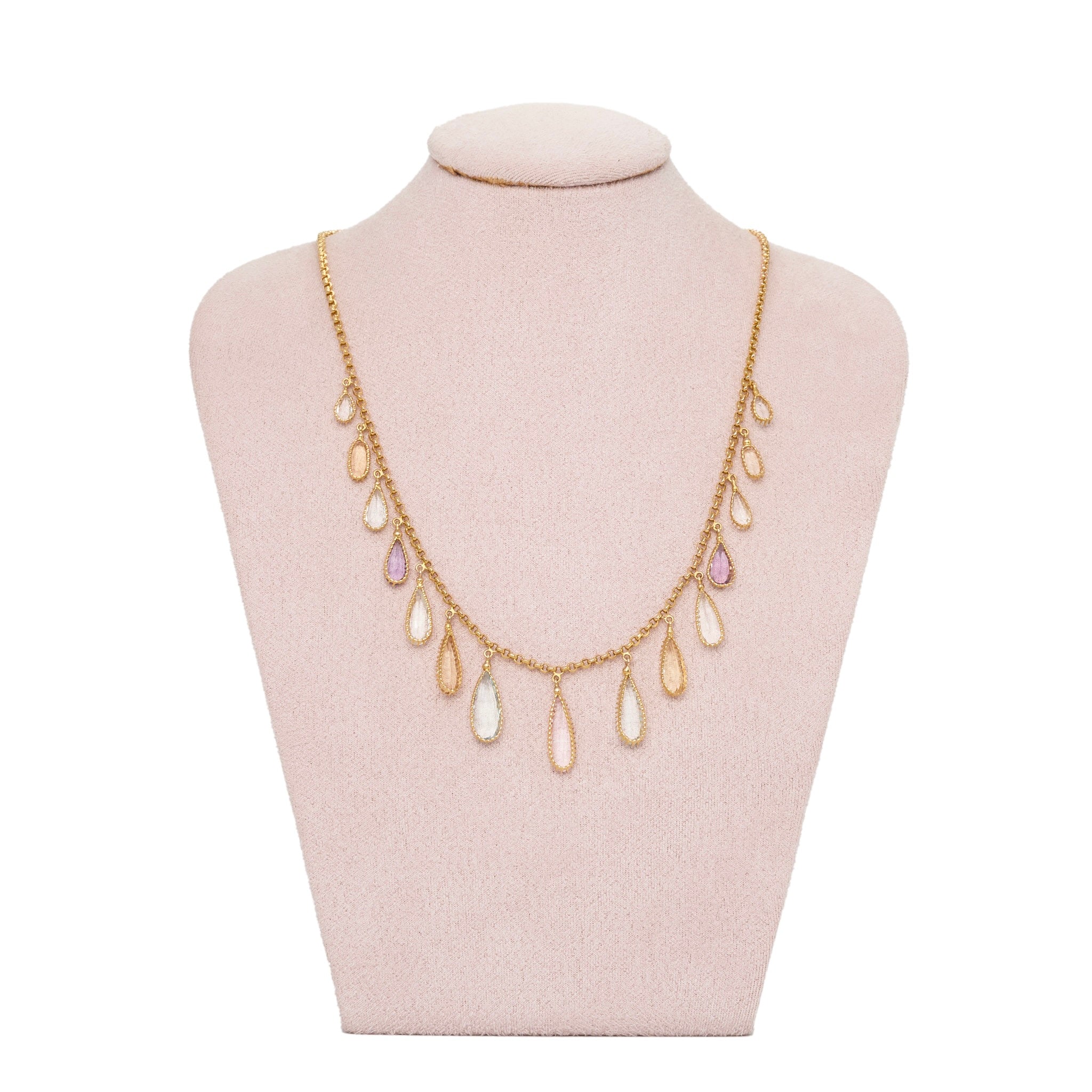 Multi Gem Necklace-Charlotte Sayers Antique Jewellery