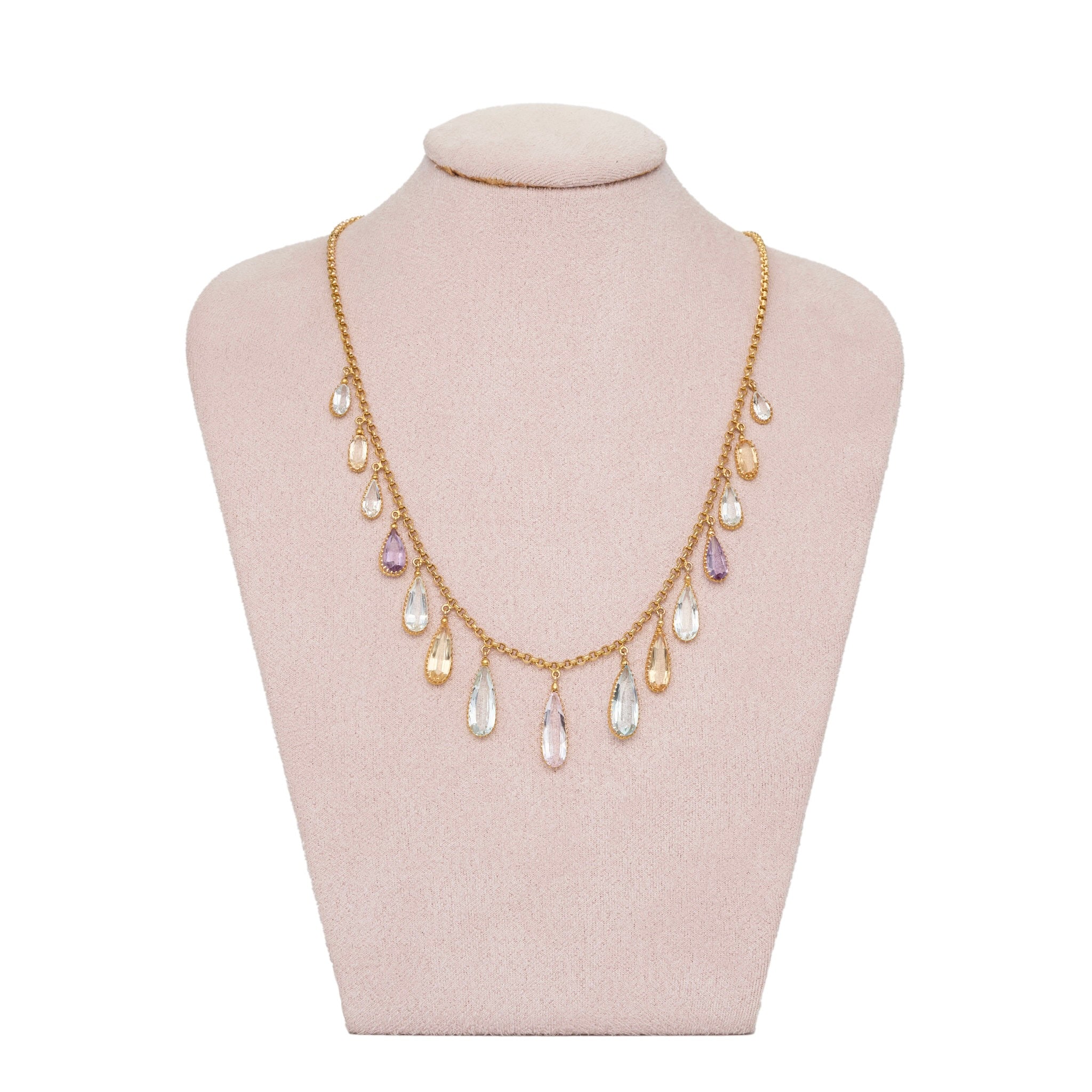 Multi Gem Necklace-Charlotte Sayers Antique Jewellery
