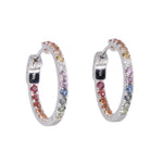 Multicoloured Sapphire Hoop Earrings-Charlotte Sayers Antique Jewellery