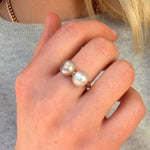 Natural Blister Pearl Double Ring-Charlotte Sayers Antique Jewellery