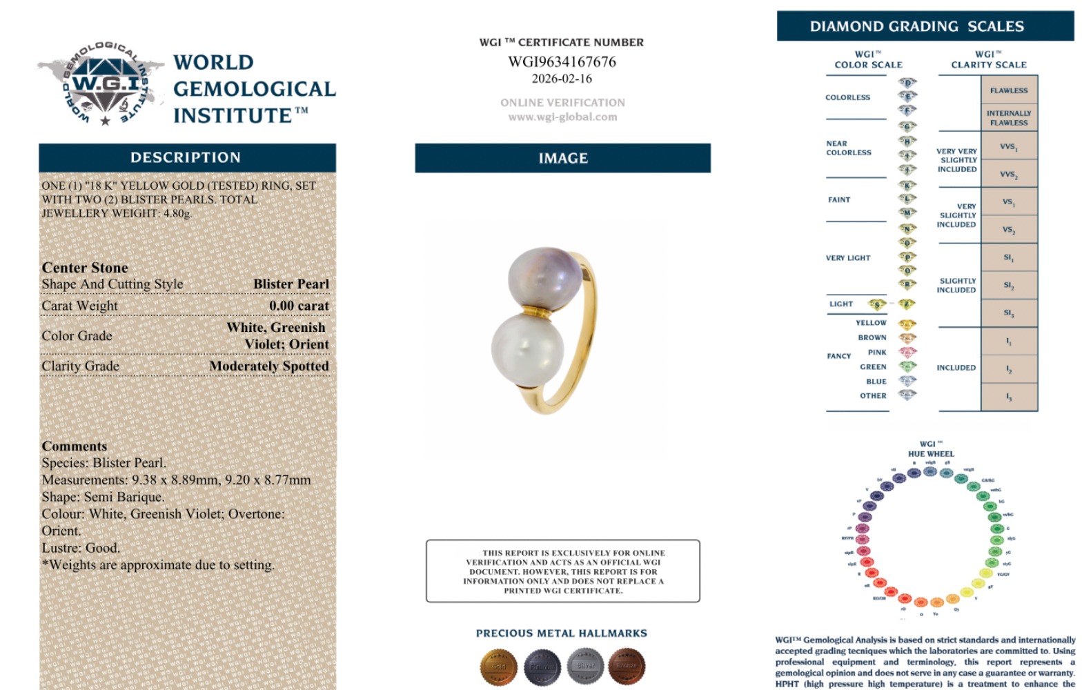 Natural Blister Pearl Double Ring-Charlotte Sayers Antique Jewellery