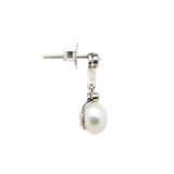 Natural Pearl and Diamond Earrings-Charlotte Sayers Antique Jewellery