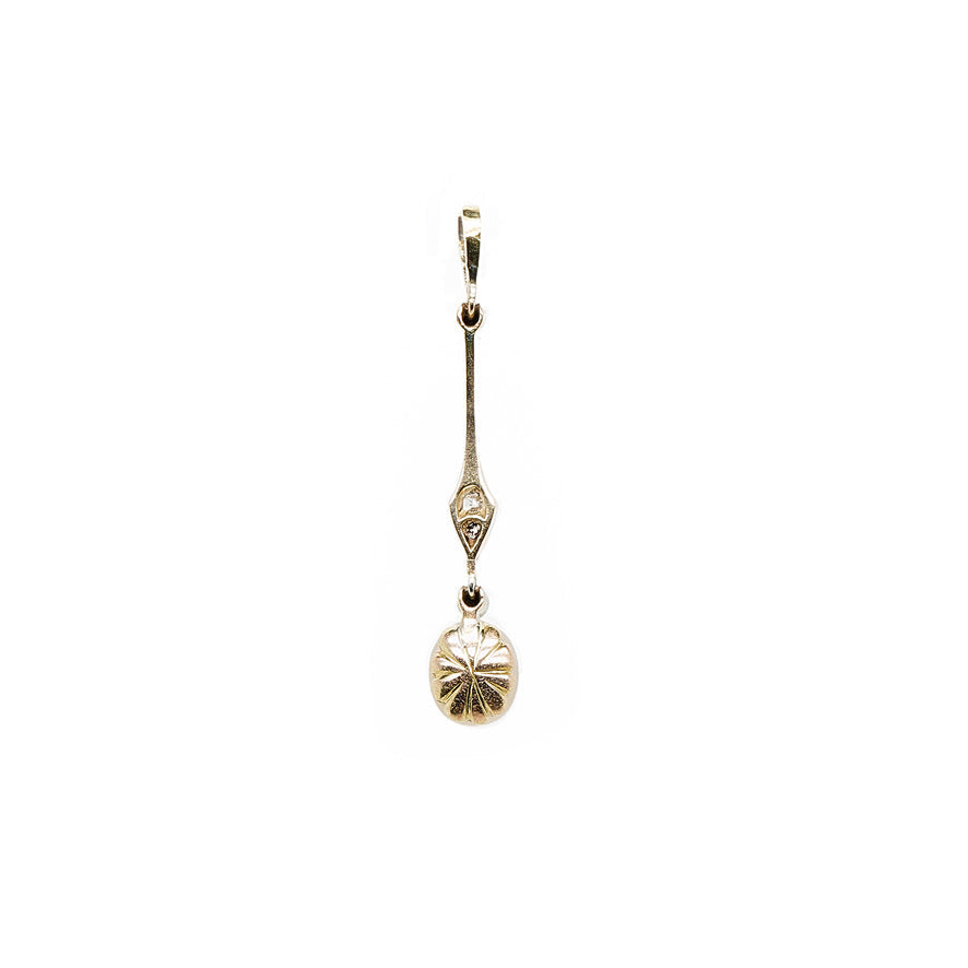 Natural Pearl and Diamond Pendant-Charlotte Sayers Antique Jewellery