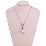 Natural Pearl and Diamond Pendant-Charlotte Sayers Antique Jewellery