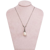 Natural Pearl and Diamond Pendant-Charlotte Sayers Antique Jewellery