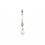 Natural Pearl and Diamond Pendant-Charlotte Sayers Antique Jewellery