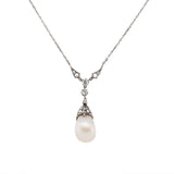 Natural Pearl and Diamond Pendant-Charlotte Sayers Antique Jewellery