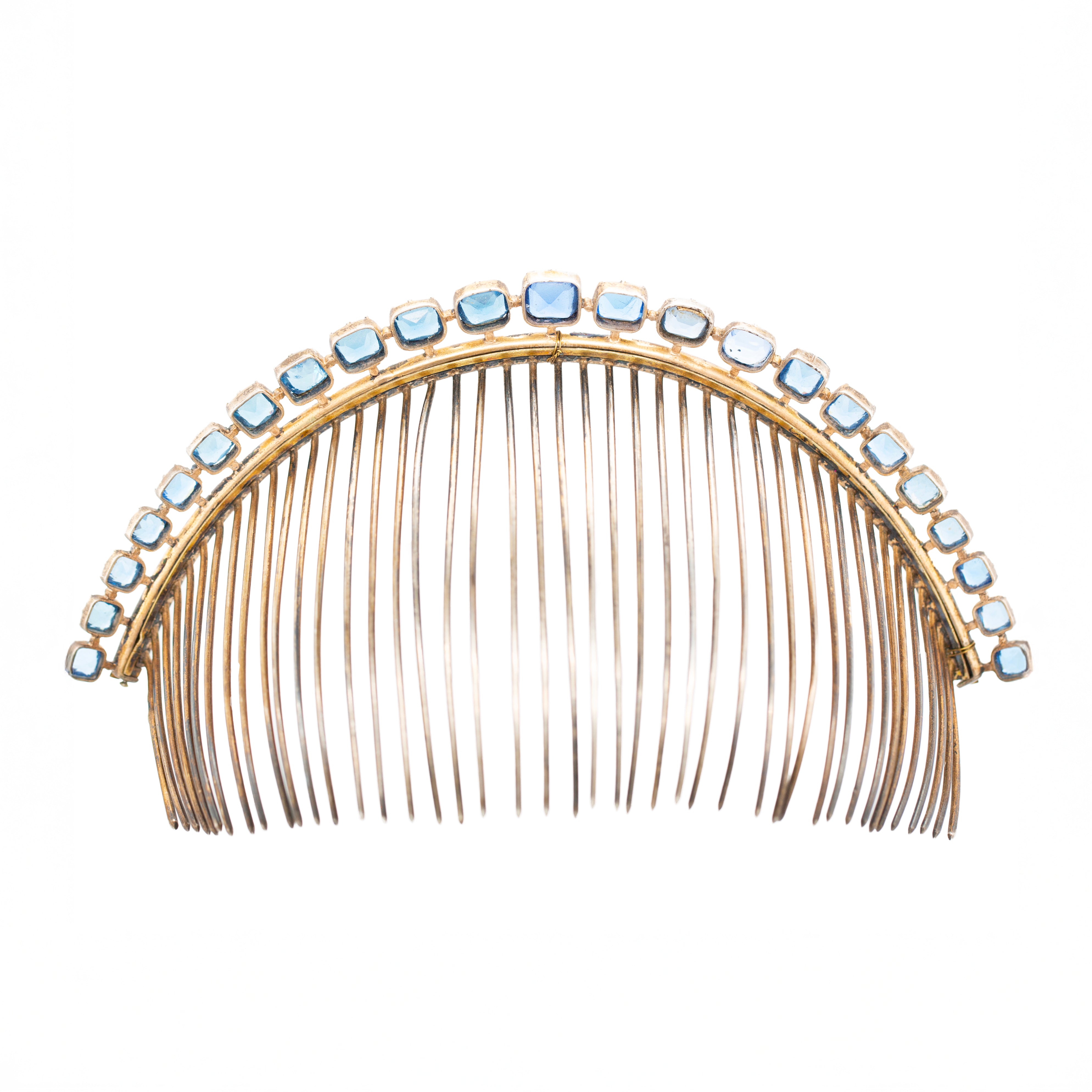 Nineteenth Century Blue Paste Diadem Tiara-Charlotte Sayers Antique Jewellery