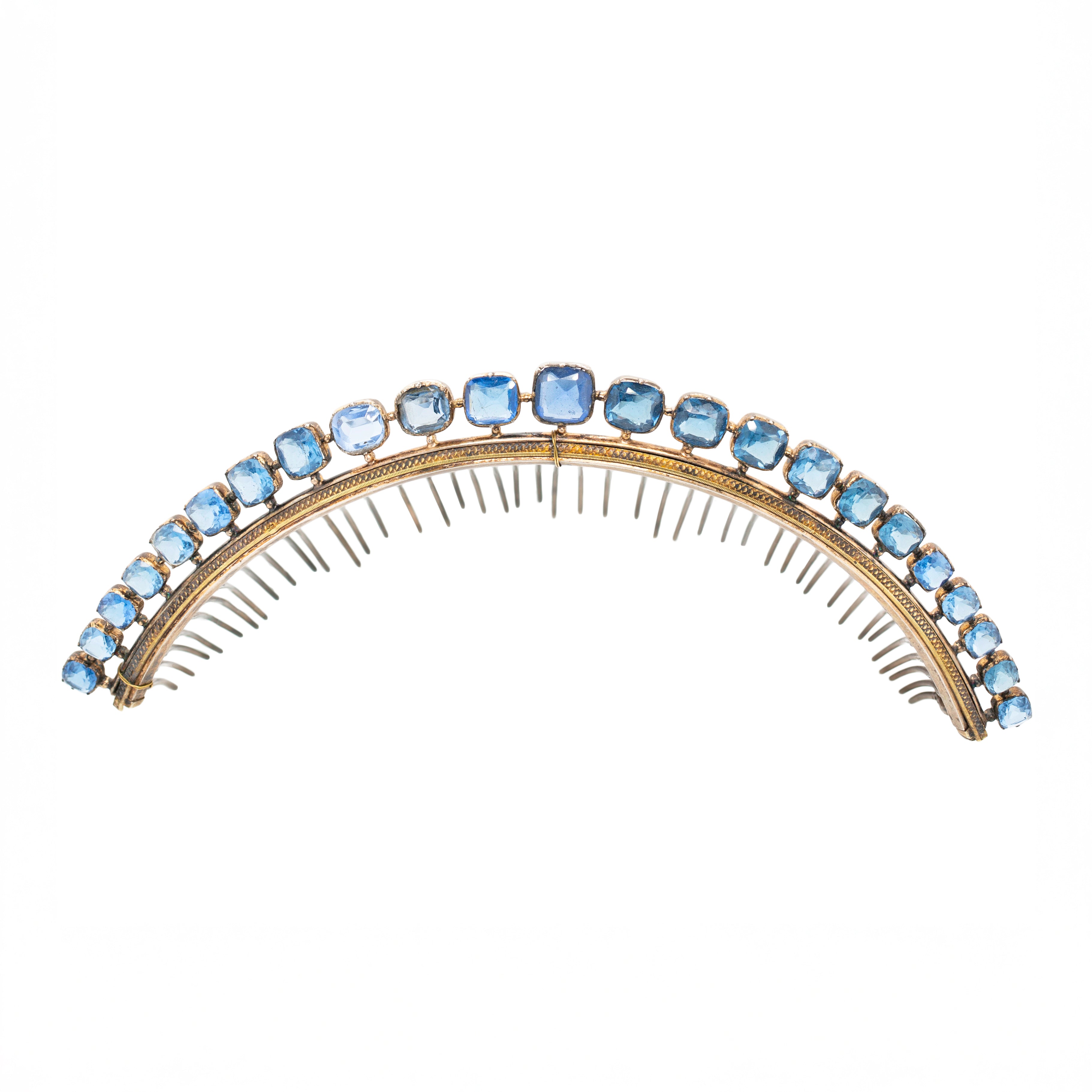 Nineteenth Century Blue Paste Diadem Tiara-Charlotte Sayers Antique Jewellery