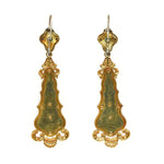 Nineteenth Century Turquoise Gold Drop Earrings-Charlotte Sayers Antique Jewellery