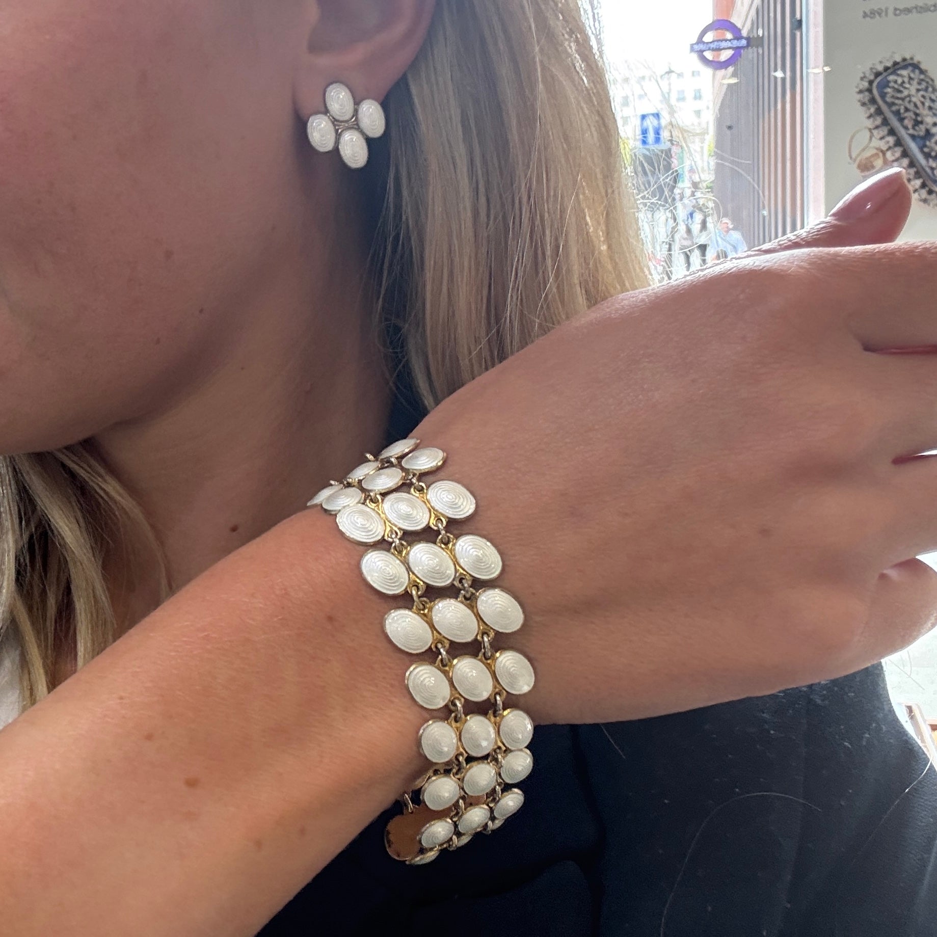 Norwegian White Enamel Suite-Charlotte Sayers Antique Jewellery