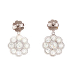 Old Cut Diamond Cluster Drop Earrings-Charlotte Sayers Antique Jewellery