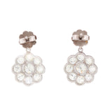 Old Cut Diamond Cluster Drop Earrings-Charlotte Sayers Antique Jewellery