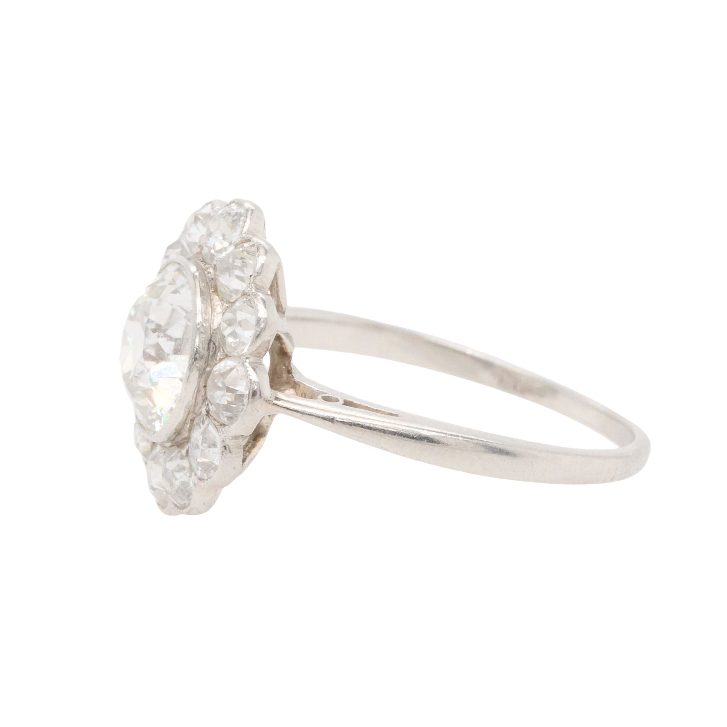 Old Cut Diamond Cluster Ring-Charlotte Sayers Antique Jewellery
