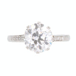 Old European Cut 2.50 Carat Diamond Solitaire Ring-Charlotte Sayers Antique Jewellery