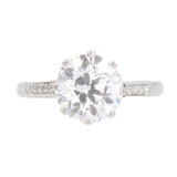 Old European Cut 2.50 Carat Diamond Solitaire Ring-Charlotte Sayers Antique Jewellery