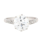 Old European Cut 2.50 Carat Diamond Solitaire Ring-Charlotte Sayers Antique Jewellery