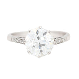 Old European Cut 2.50 Carat Diamond Solitaire Ring-Charlotte Sayers Antique Jewellery