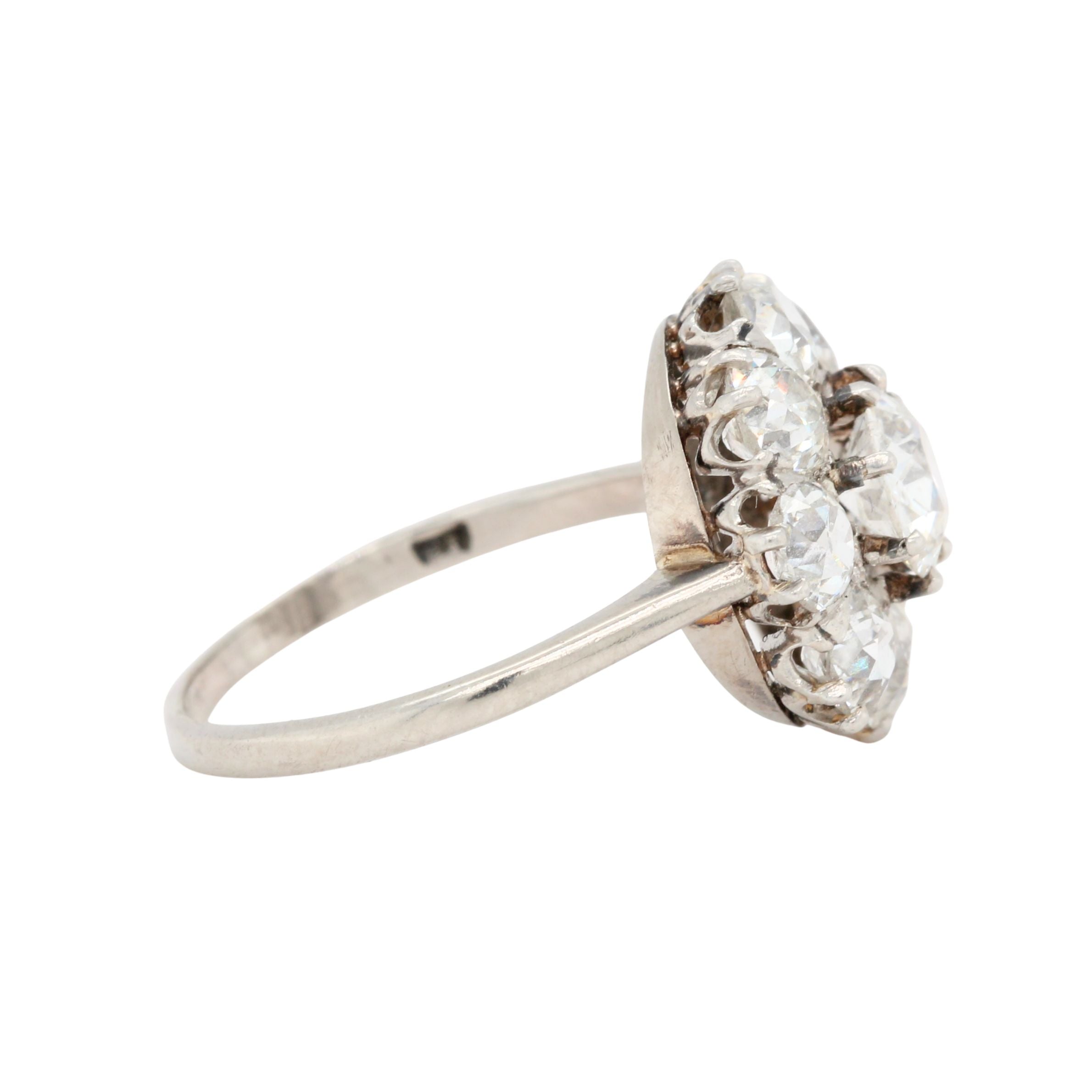 Old European Cut Diamond Cluster Ring-Charlotte Sayers Antique Jewellery