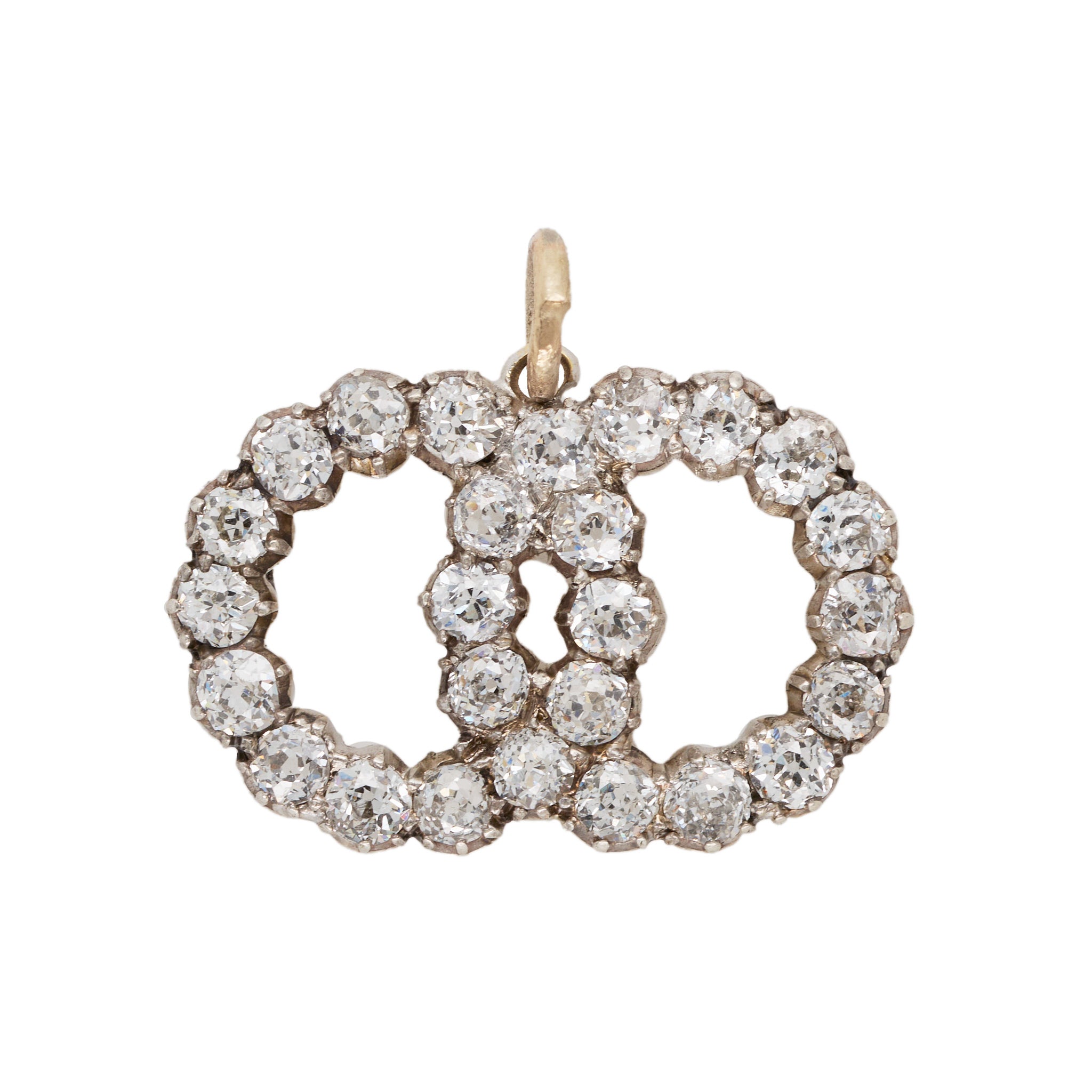 Old Mine Cut Diamond Pendant-Charlotte Sayers Antique Jewellery