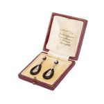 Onyx Diamond Earrings-Charlotte Sayers Antique Jewellery