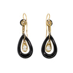 Onyx Diamond Earrings-Charlotte Sayers Antique Jewellery