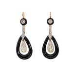 Onyx Diamond Earrings-Charlotte Sayers Antique Jewellery