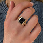 Onyx Signet Ring-Charlotte Sayers Antique Jewellery