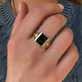Onyx Signet Ring-Charlotte Sayers Antique Jewellery