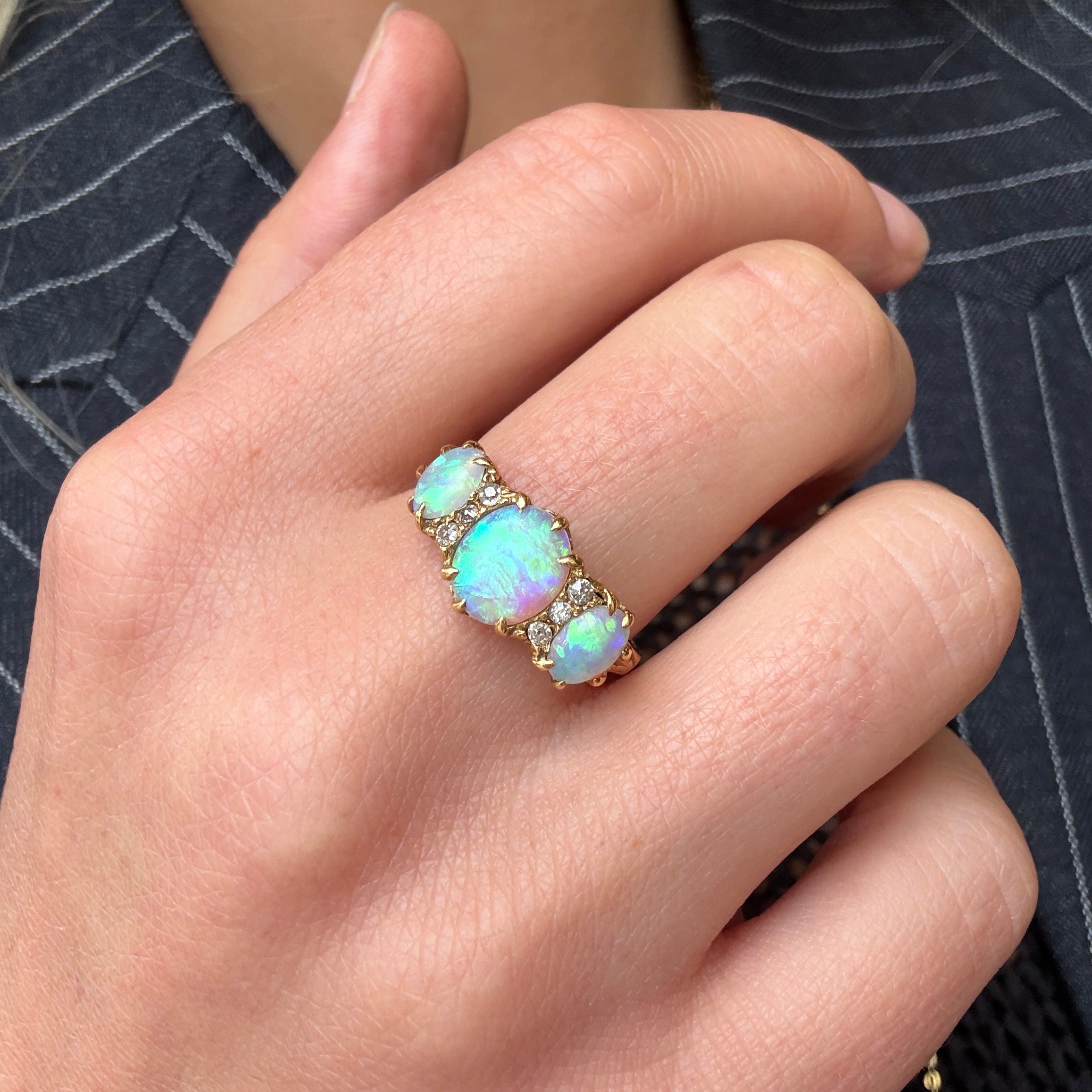 Opal Diamond Ring-Charlotte Sayers Antique Jewellery