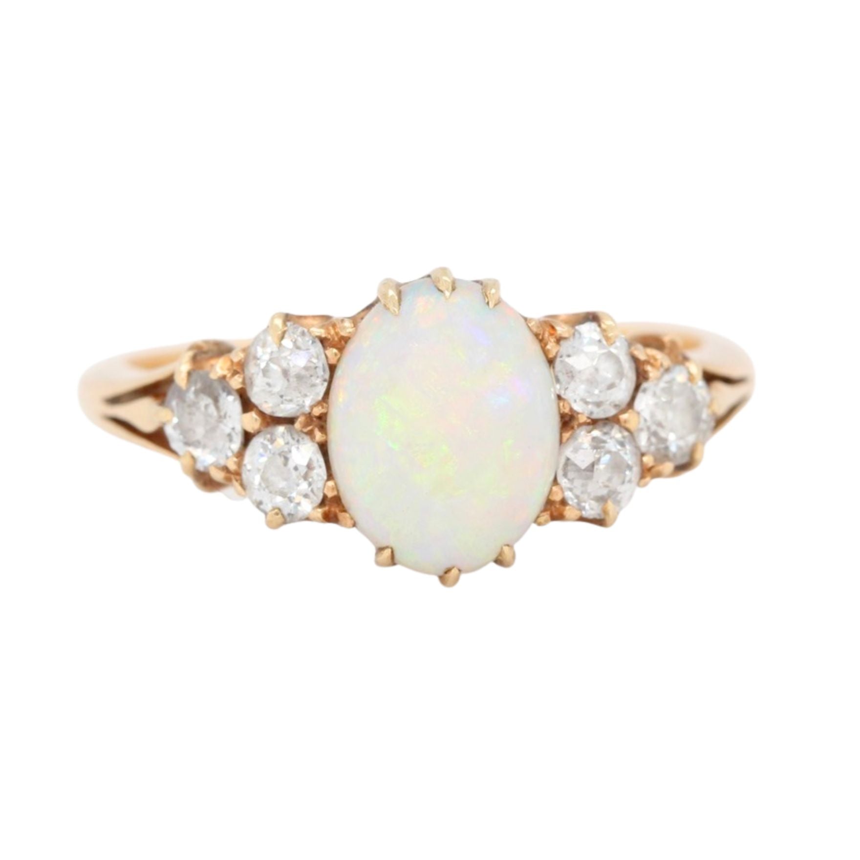 Opal Diamond Ring-Charlotte Sayers Antique Jewellery