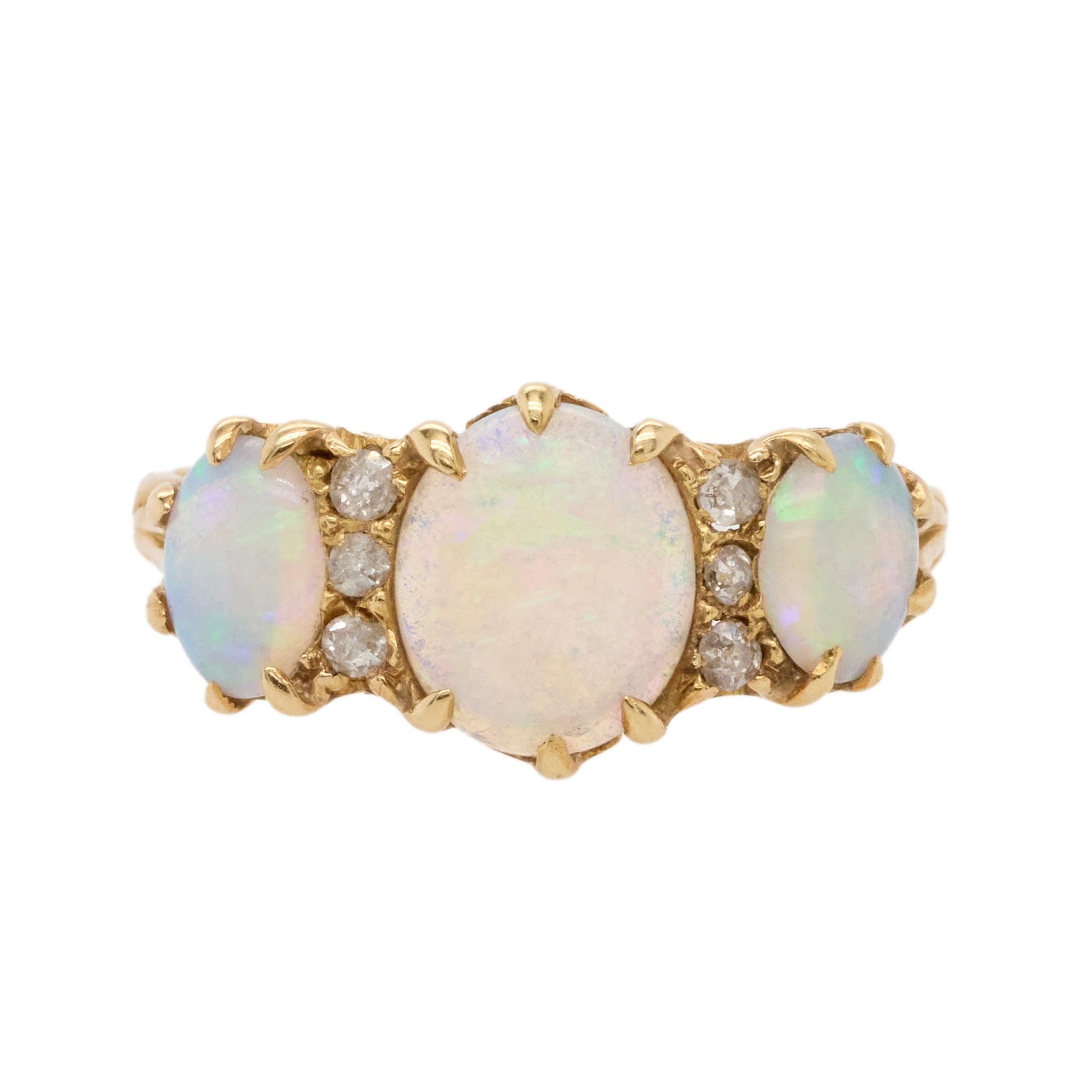 Opal Diamond Ring-Charlotte Sayers Antique Jewellery