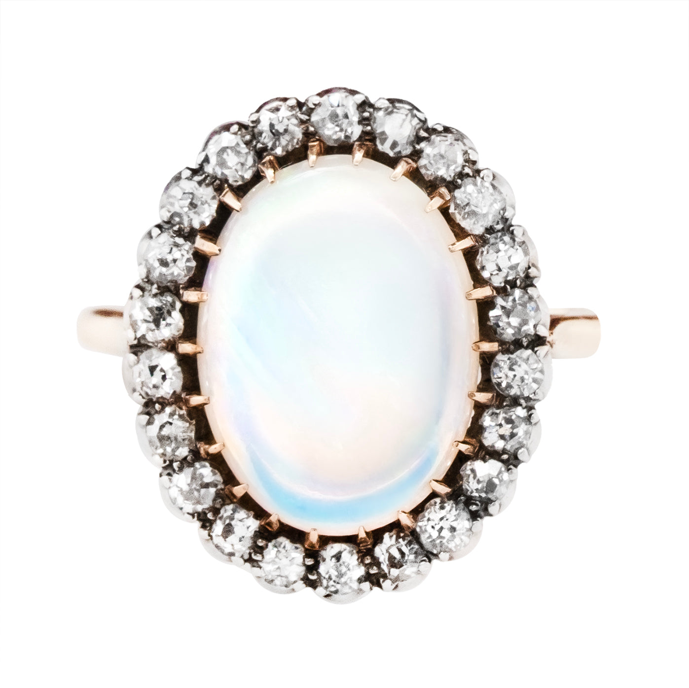 Opal and Diamond Cluster Ring-Charlotte Sayers Antique Jewellery