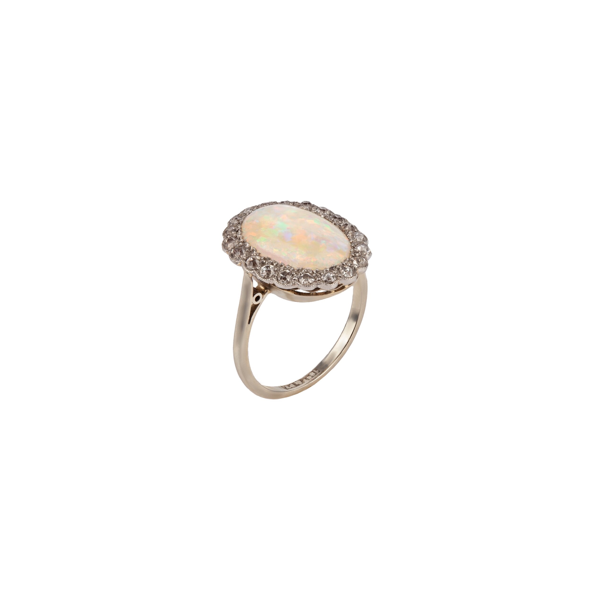 Opal and Diamond Ring-Charlotte Sayers Antique Jewellery