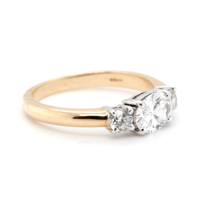 Oval Trilogy Diamond Ring-Charlotte Sayers Antique Jewellery