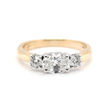 Oval Trilogy Diamond Ring-Charlotte Sayers Antique Jewellery