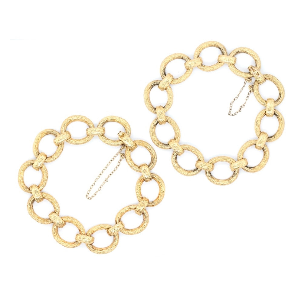 Pair of Gold Link Bracelets-Charlotte Sayers Antique Jewellery