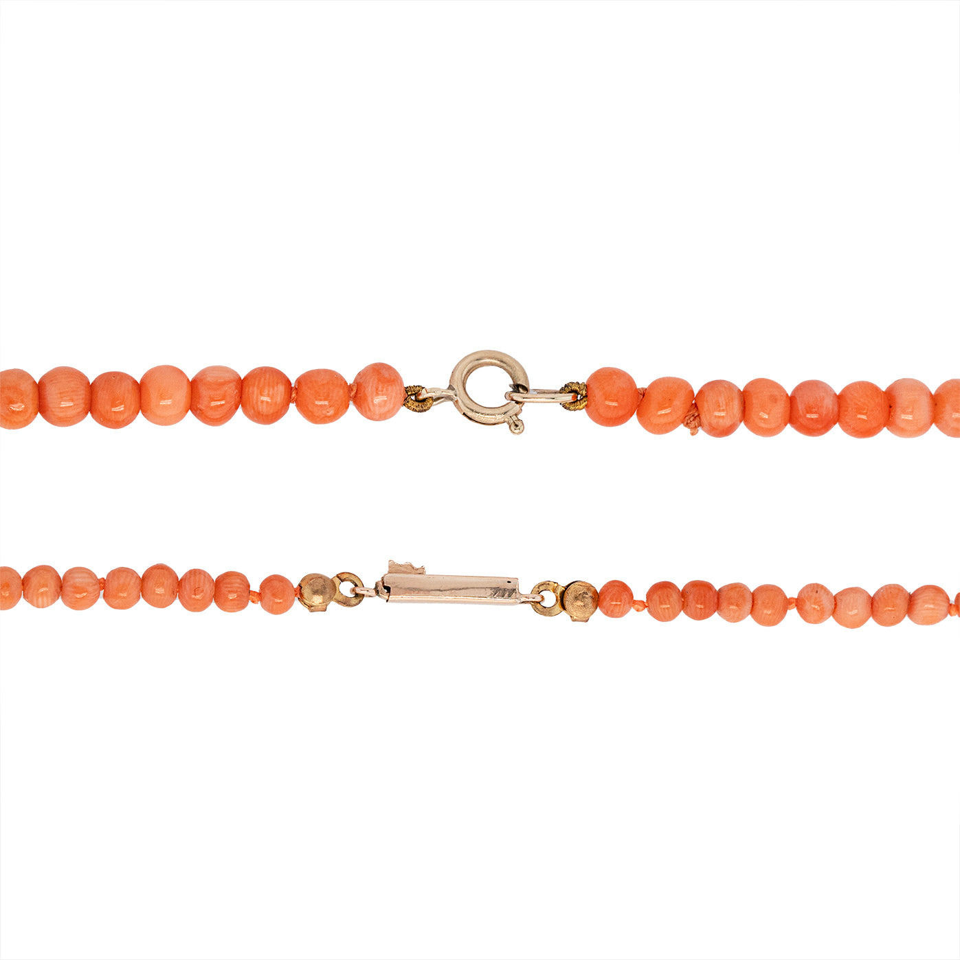 Pair of Victorian Coral Necklaces-Charlotte Sayers Antique Jewellery