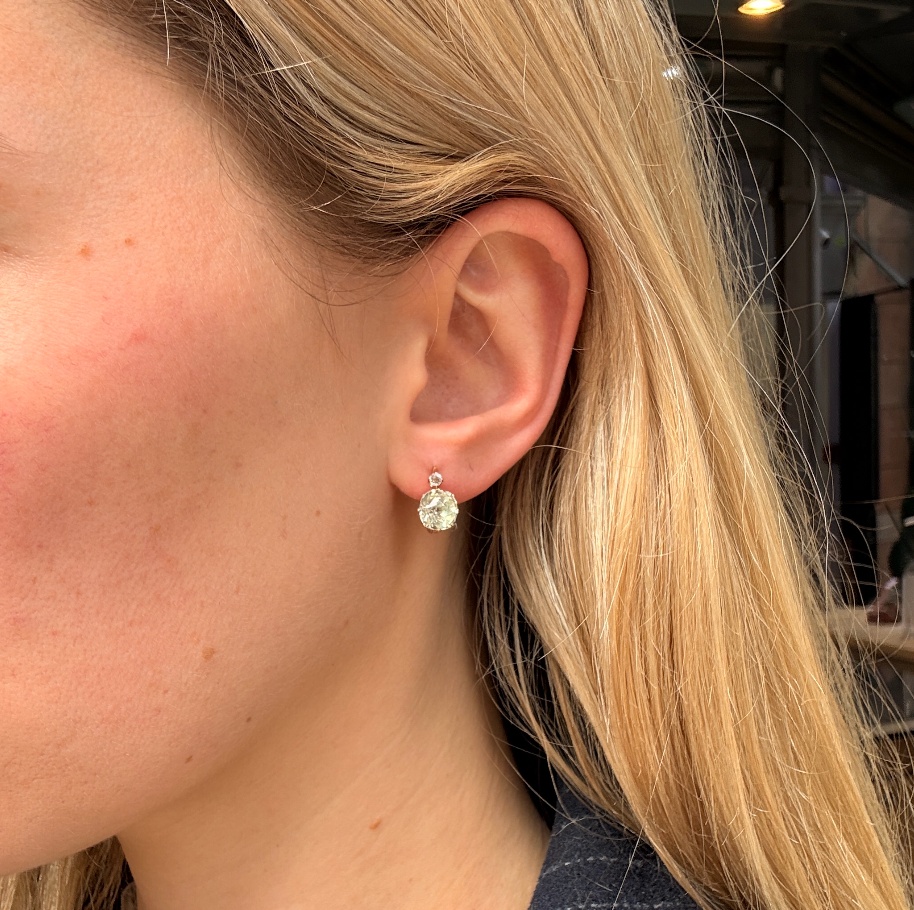 Paste Drop Earrings-Charlotte Sayers Antique Jewellery