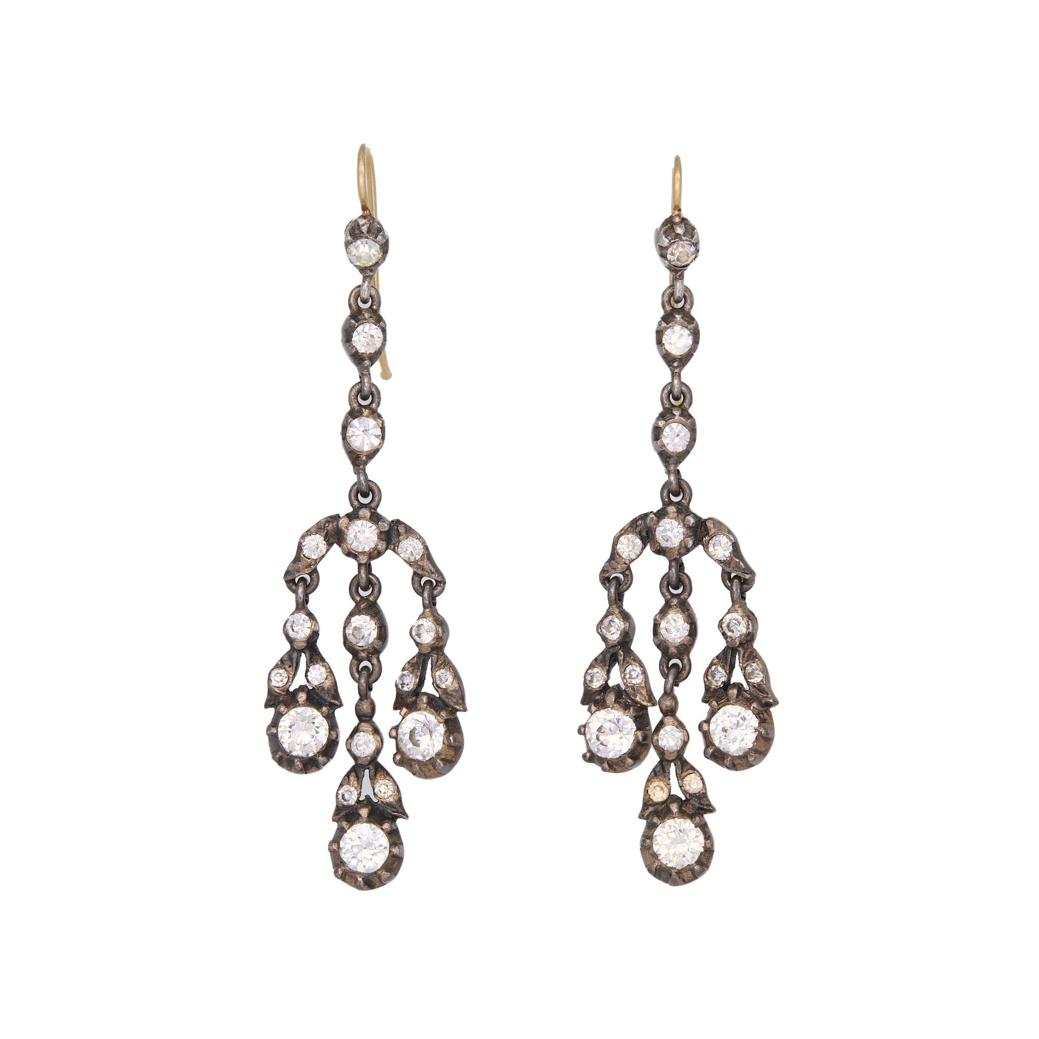 Paste Drop Earrings-Charlotte Sayers Antique Jewellery