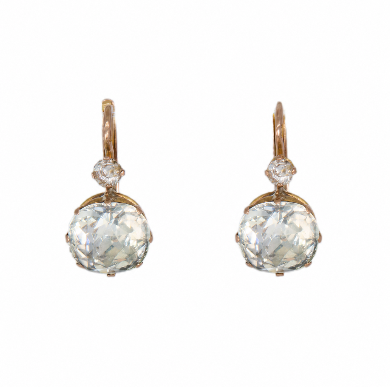 Paste Drop Earrings-Charlotte Sayers Antique Jewellery